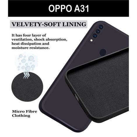 Artistque Case for Oppo A31 Back Cover - Plain Liquid Silicone