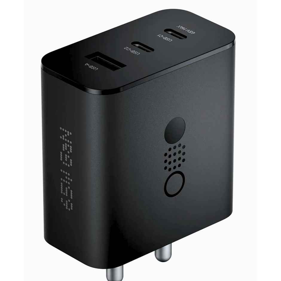 Roarx 65W GaN Type C Fast Charger Adapter | 3 Ports - USB , Type C to Type C Adapter | Black