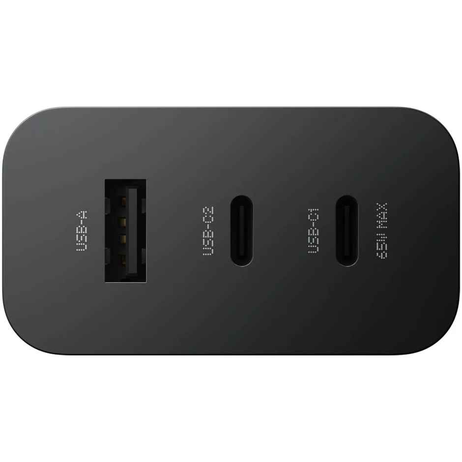 Roarx 65W GaN Type C Fast Charger Adapter | 3 Ports - USB , Type C to Type C Adapter | Black