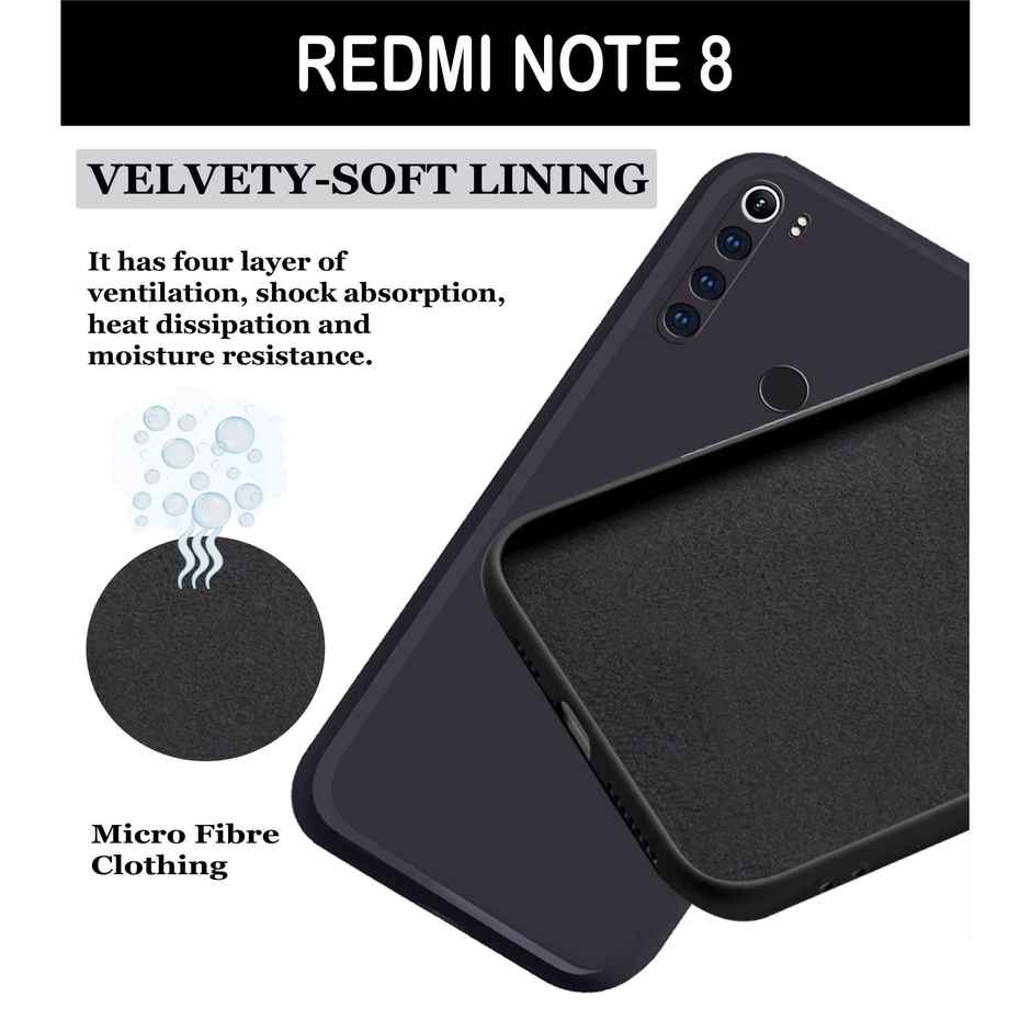 Artistque Case for Xiaomi Redmi Note 8 Back Cover - Plain Liquid Silicone