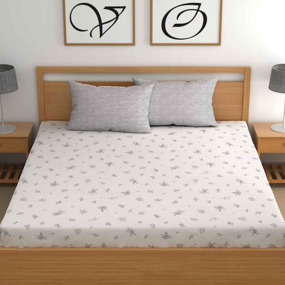 CHHAVI INDIA King Size Bedsheet With 2 Pillow Covers | Design Kb1612