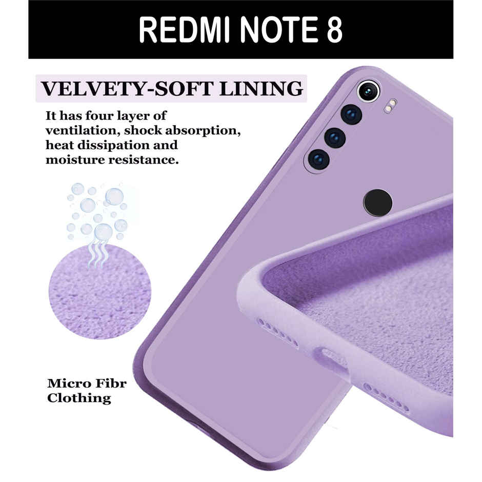 Artistque Case For Xiaomi Redmi Note 8 Back Cover - Plain Liquid Silicone Cover