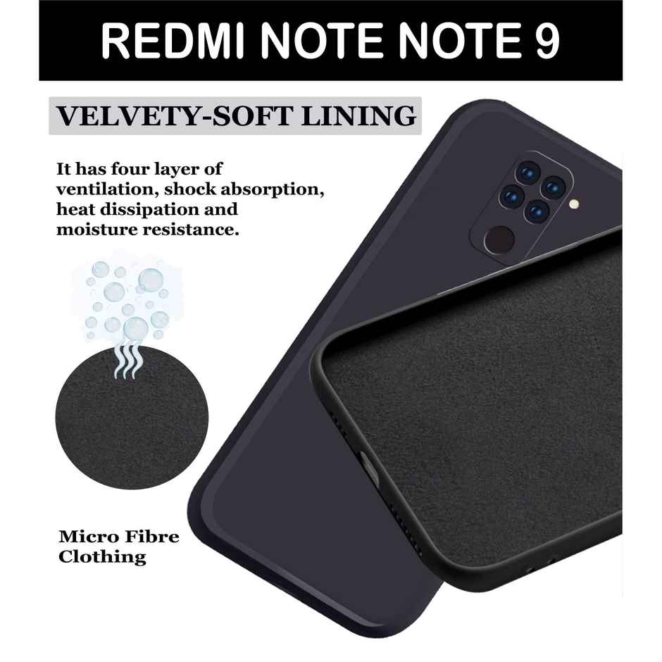 Artistque Case for Mi Redmi Note 9 Back Cover - Plain Liquid Silicone