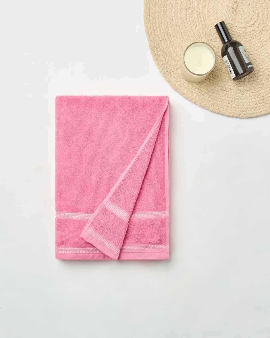 Himeya Zero Twist 350 GSM Cotton Bath Towel | Pink