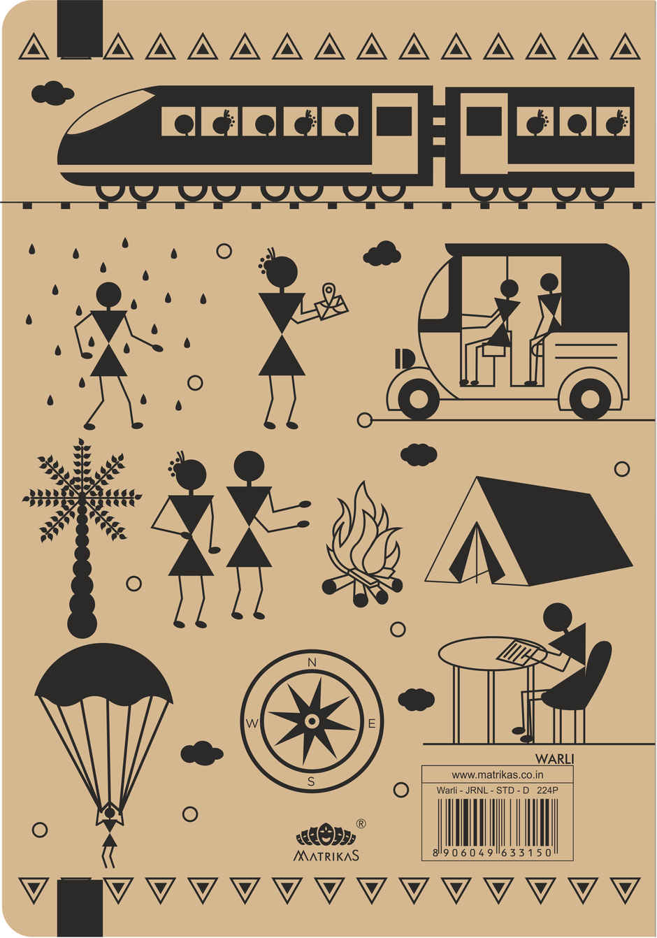 Matrikas Warli Journal | Ruled | Hardbound | B5 Size | 224 Pages