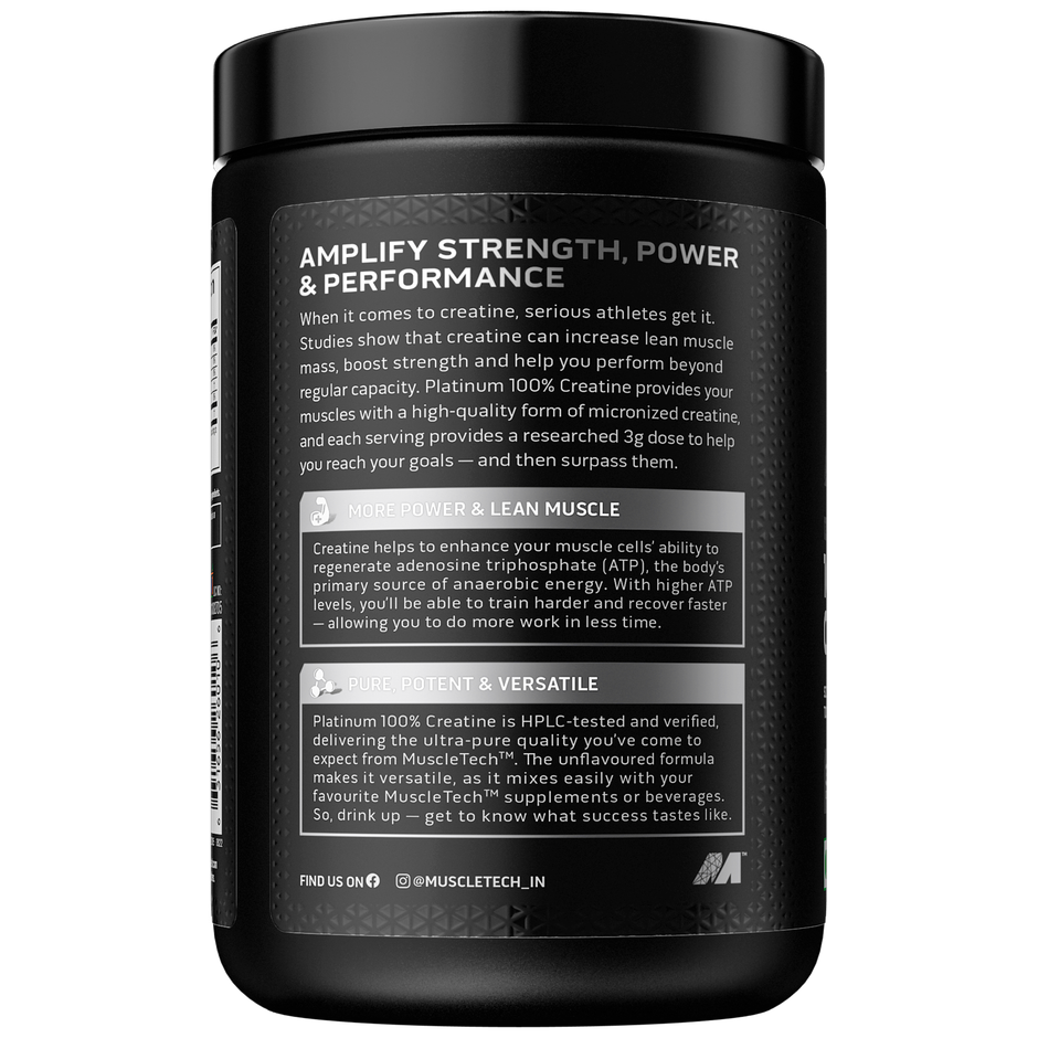MuscleTech Platinum Creatine Monohydrate Powder |Supports Strength, Power & Muscle Recovery