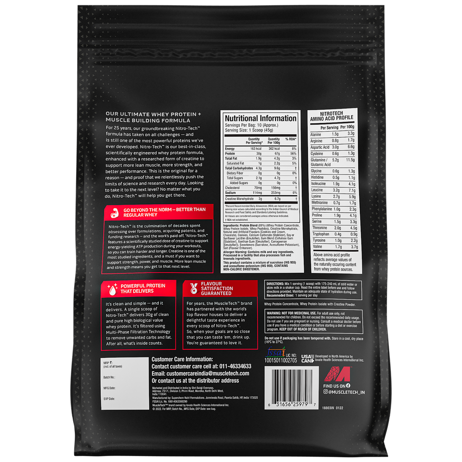 Muscletech Nitrotech Whey Protein|Cookie & Cream