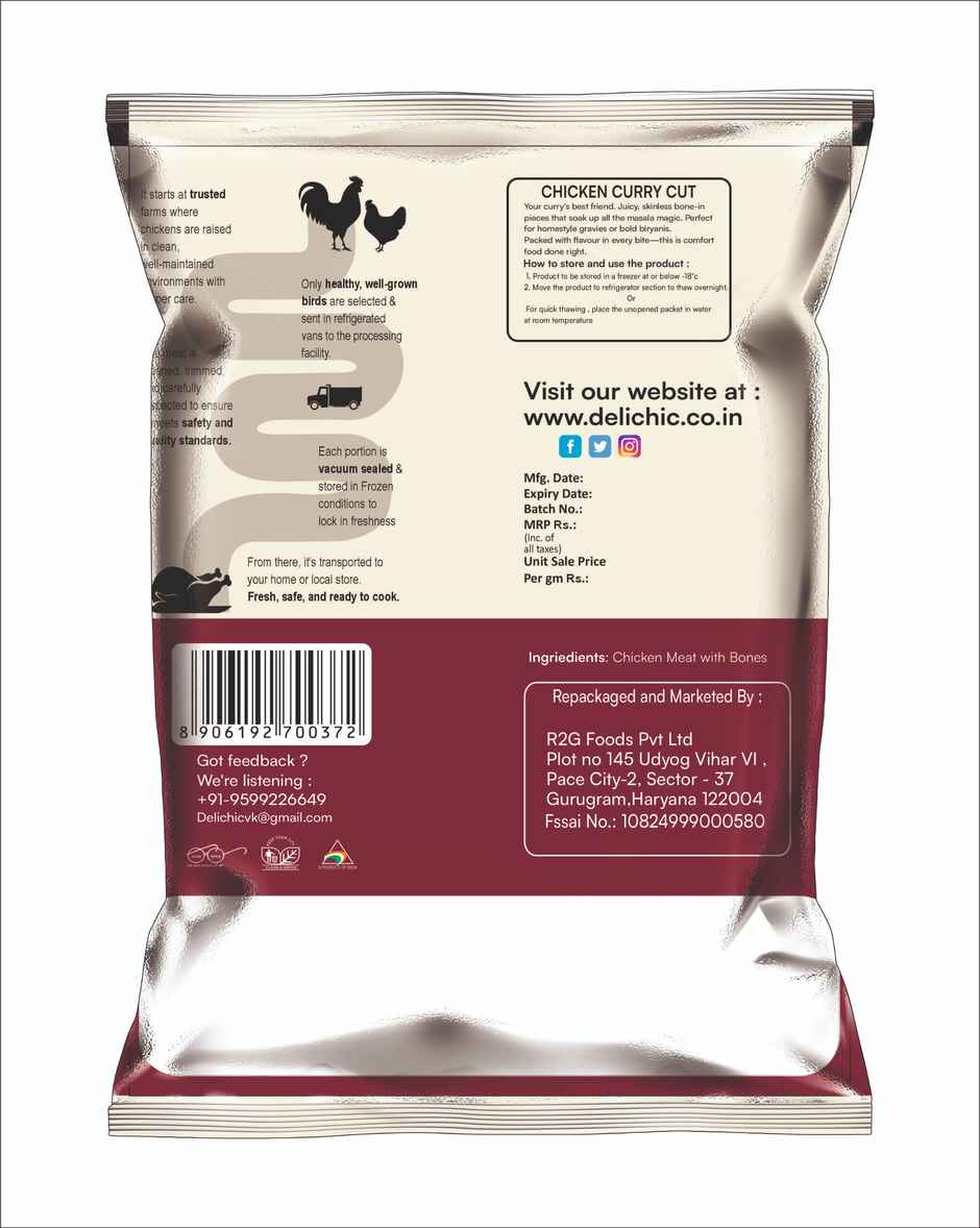 Deli Chic Chicken Curry Cut Freshly Frozen