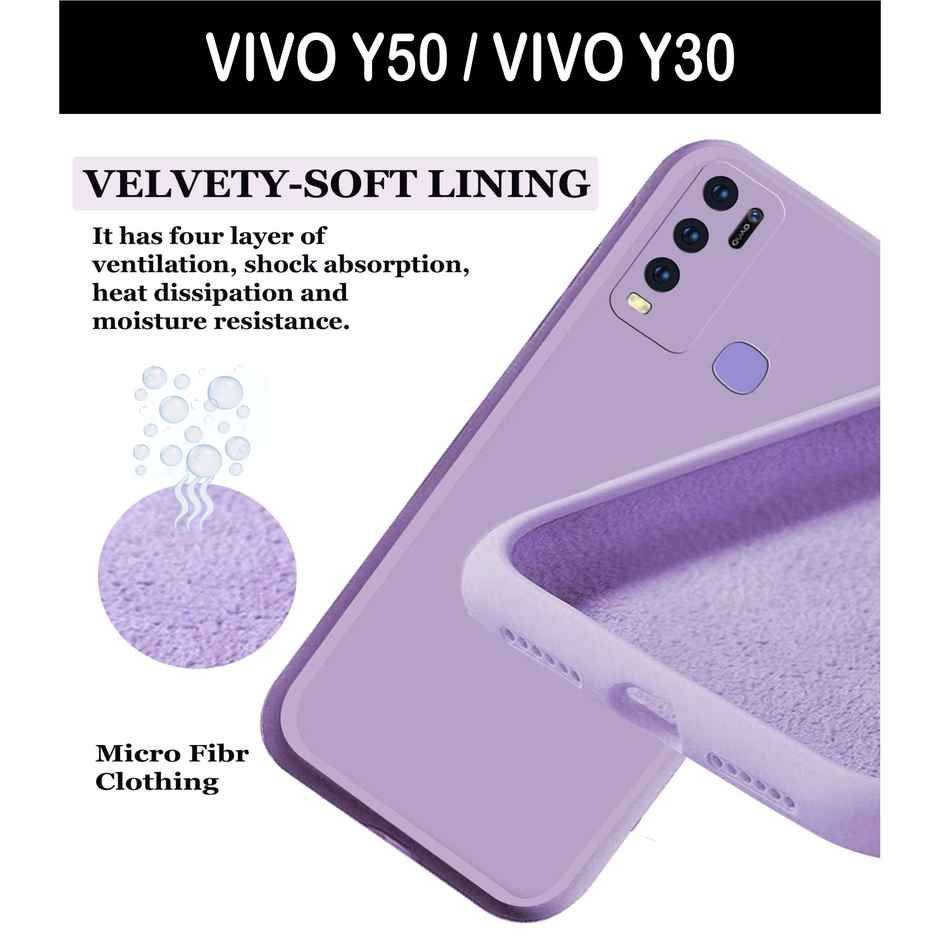 Artistque Case For Vivo Y50 / Vivo Y30 Back Cover - Plain Liquid Silicone Cover