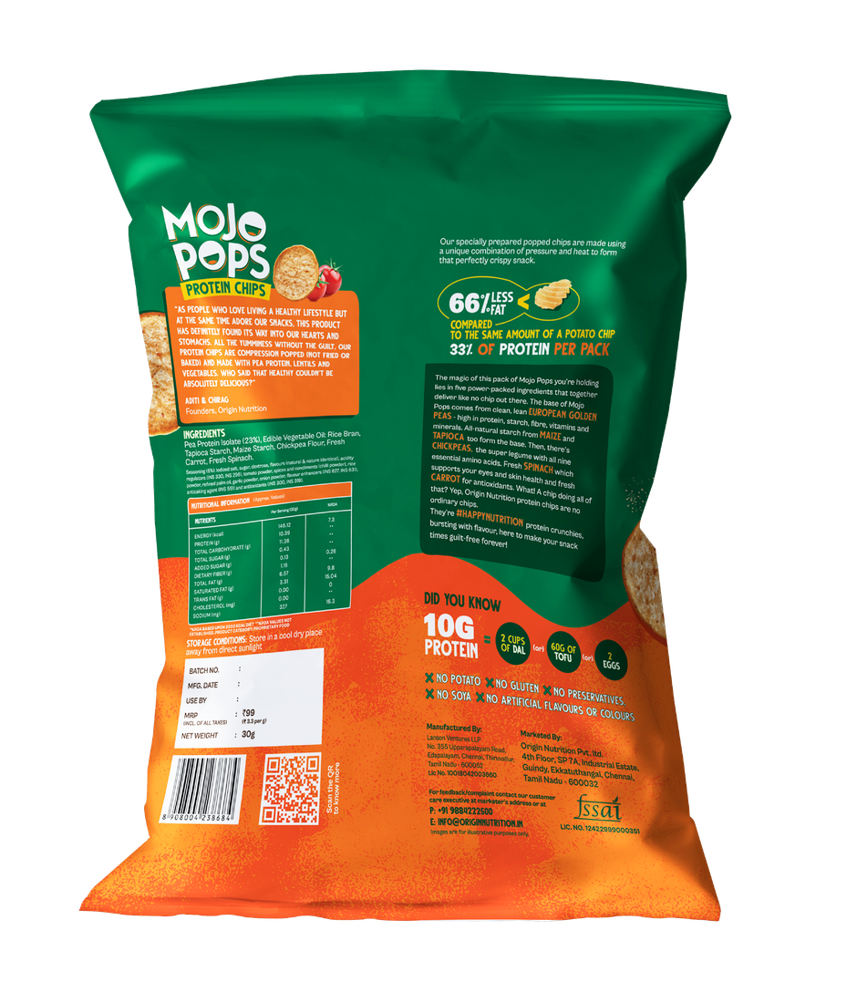 Origin Nutrition Mojo Pops Protein Chips Tomato Flavour