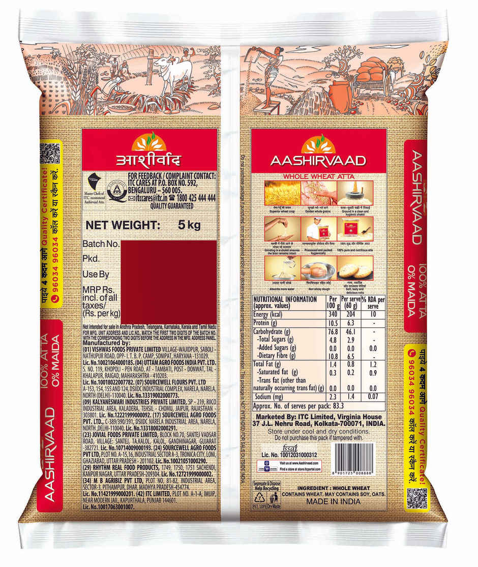 Aashirvaad Shudh Chakki Atta | Pure Atta 0% Maida