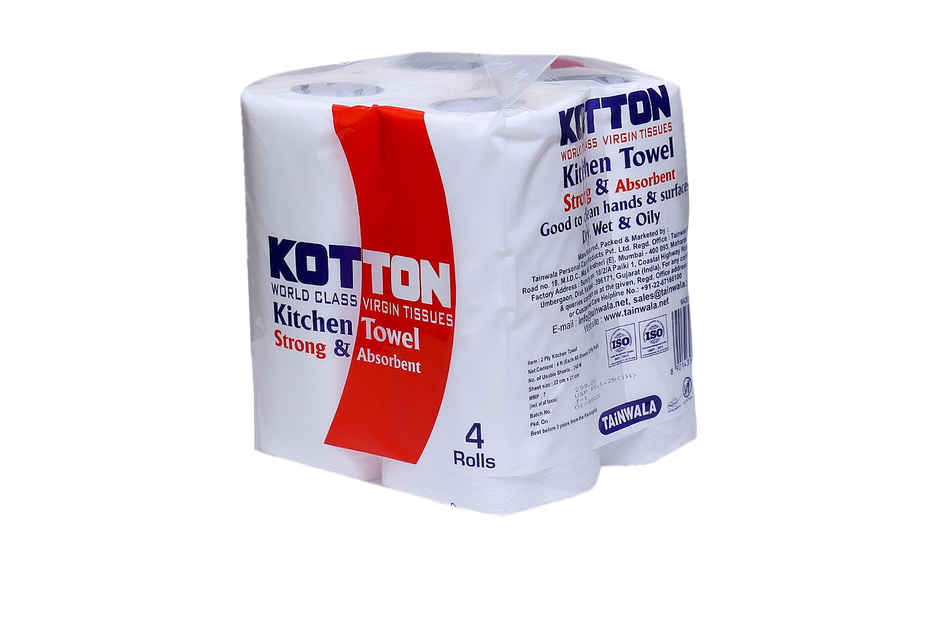 Buy Kotton Kitchen Towel 2 Ply - 100% Virgin Pulp/Paper, 60 Pulls Per ...