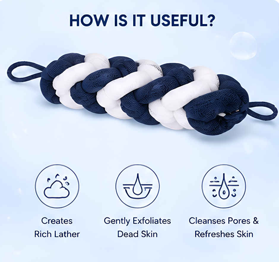 Bronson Professional Loofah Belt Back Scrubber for Bathing Body Exfoliation-Design & Color May Vary