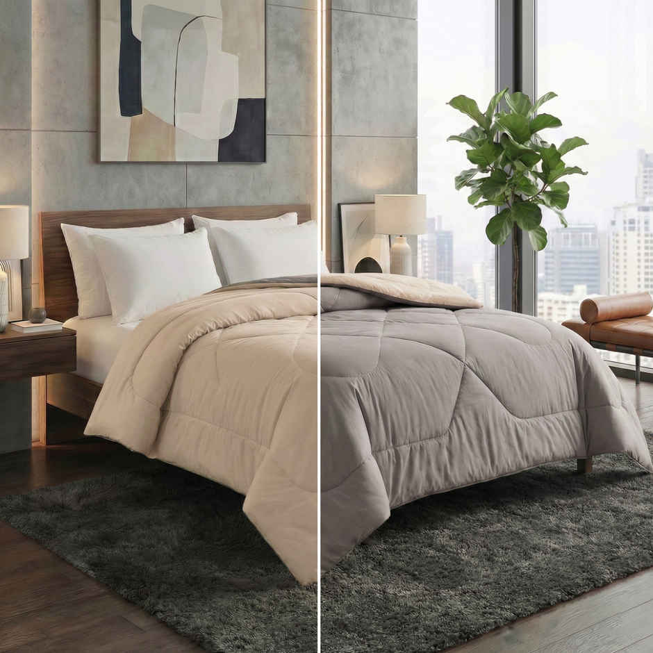 Dream Living Brown Solid Reversible Double Bed AC Comforter 220 x 230 cm