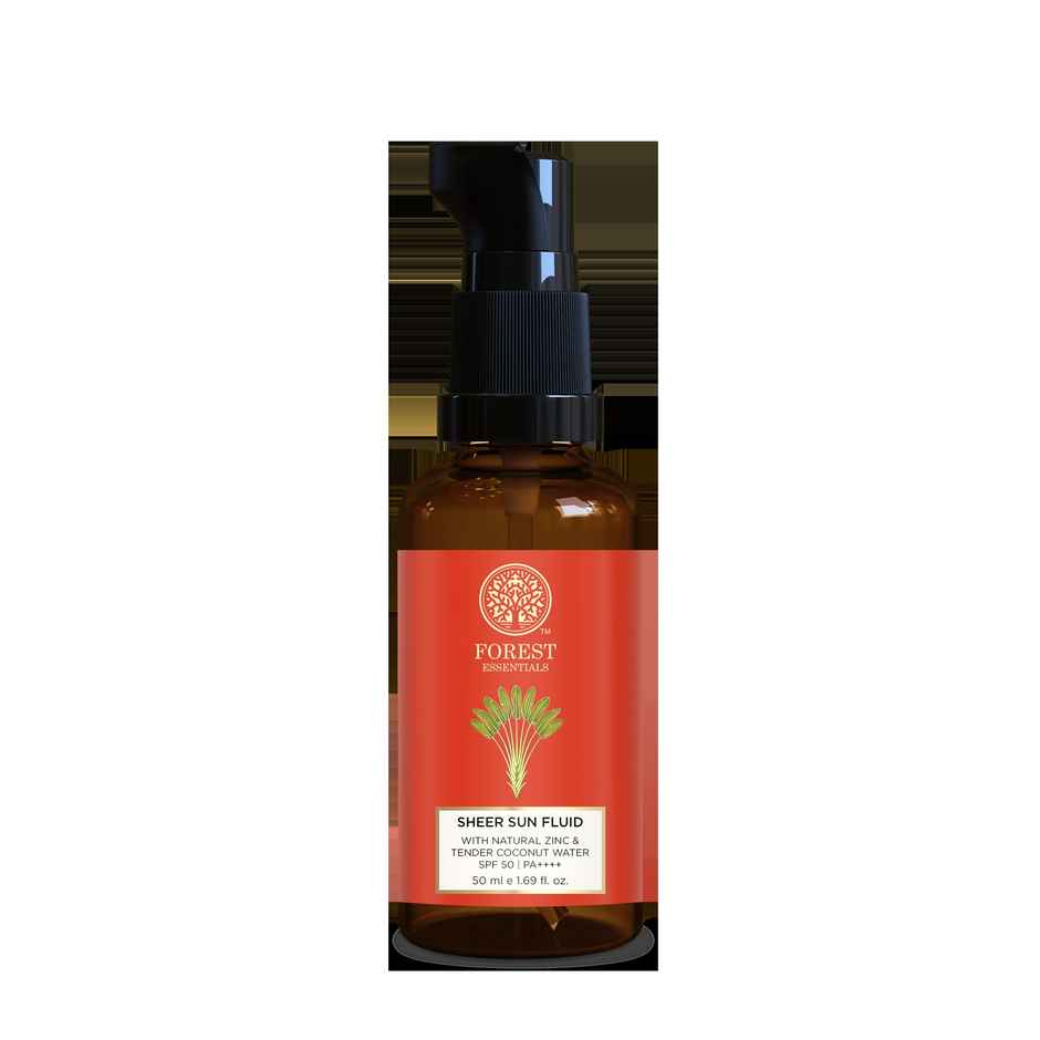 Forest Essentials Sheer Sun Fluid SPF 50 PA++++ | Hydrating Ayurvedic Sunscreen