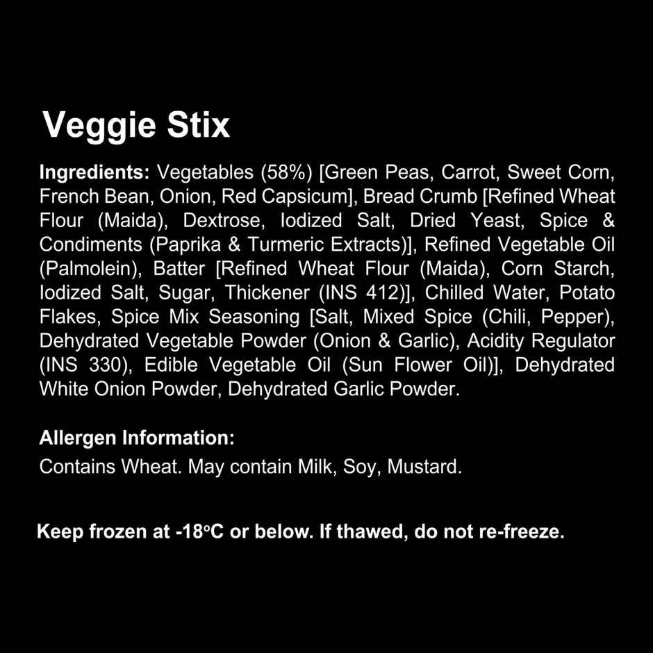 HyFun Veggie Stix, Tasty & Wholesome, Veg Snack | Frozen