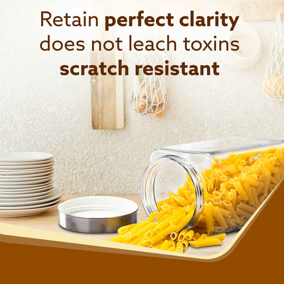 Agaro Elegant Glass Jar | Storage Glass Container, Kitchen Organiser, Multipurpose Jar - 2.25 L