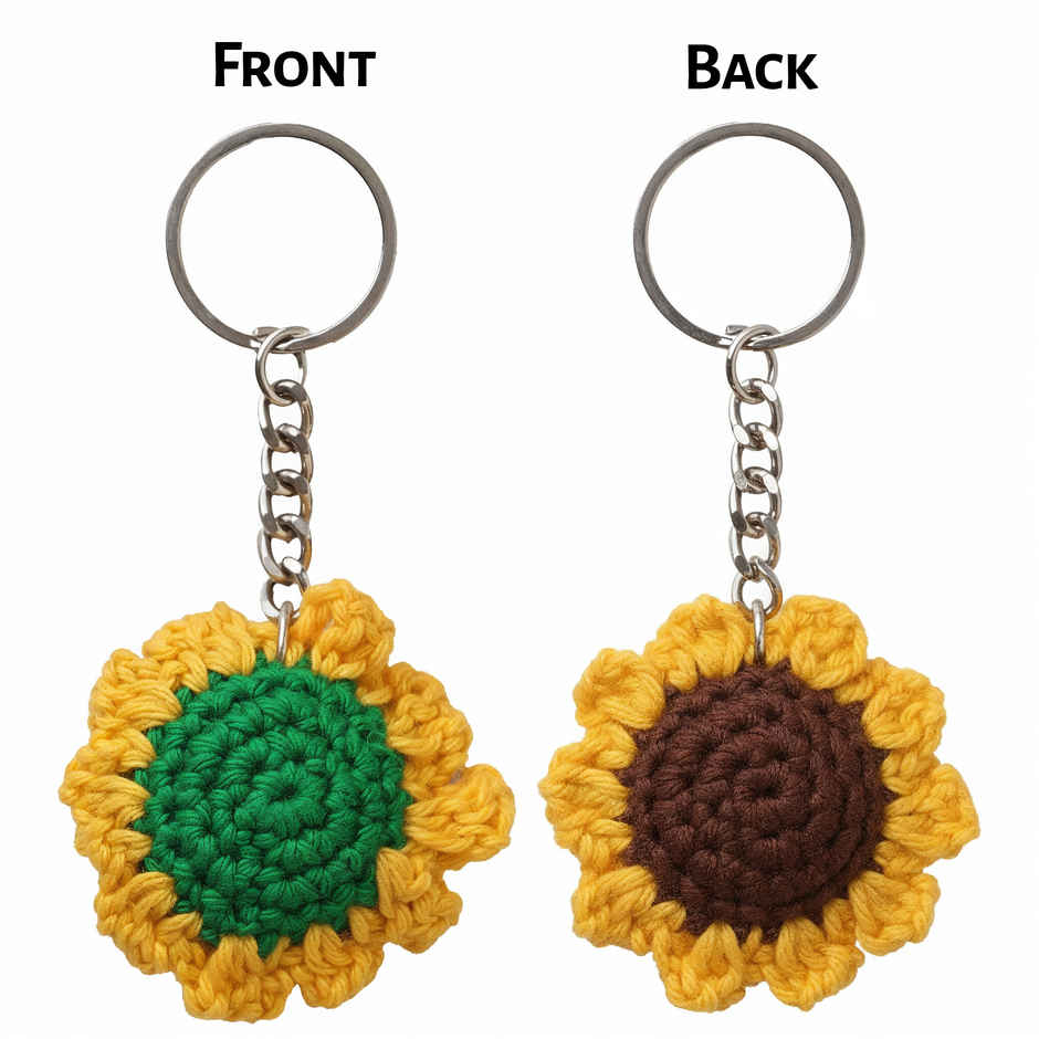 Crochet Flower Keyring | Small Gift for Loved Ones | Oye Happy