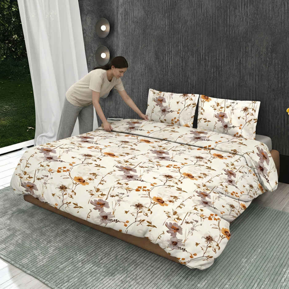 Dream Living 115 GSM Double Bedsheet Set |220 x 250 cm| With 2 Pillow Covers