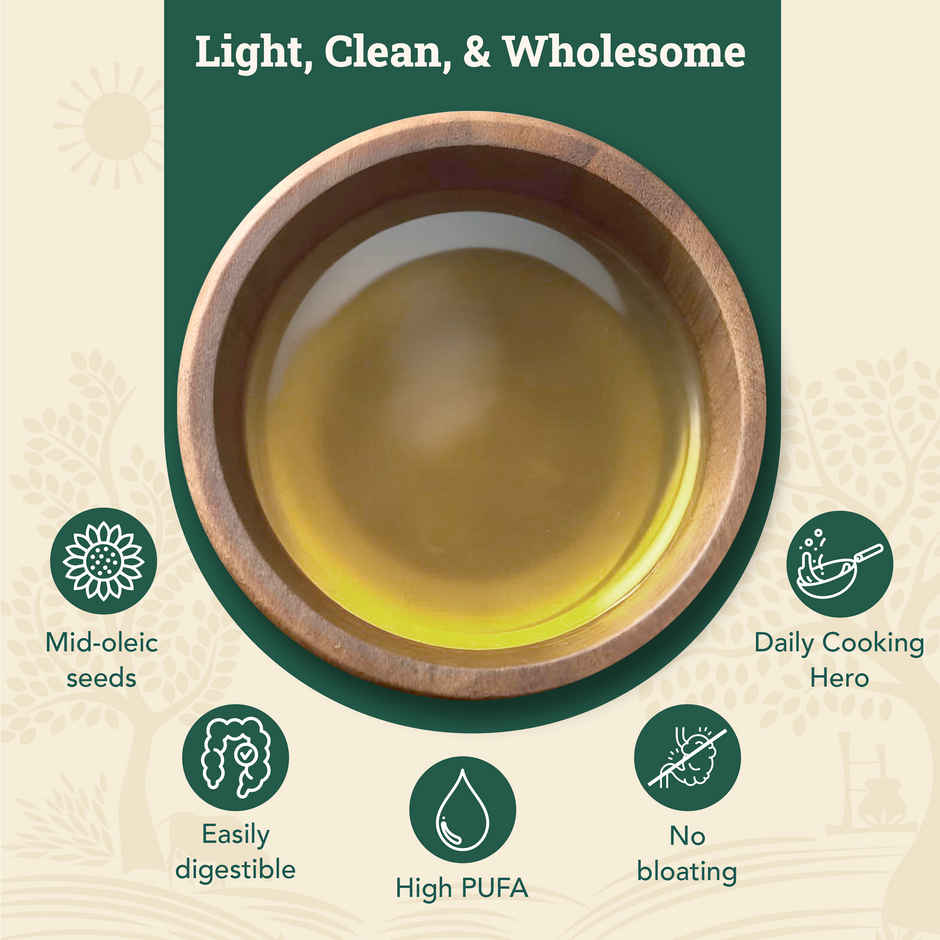 Anveshan Sunflower Wood Cold Pressed Oil | Healthy Cooking Oil