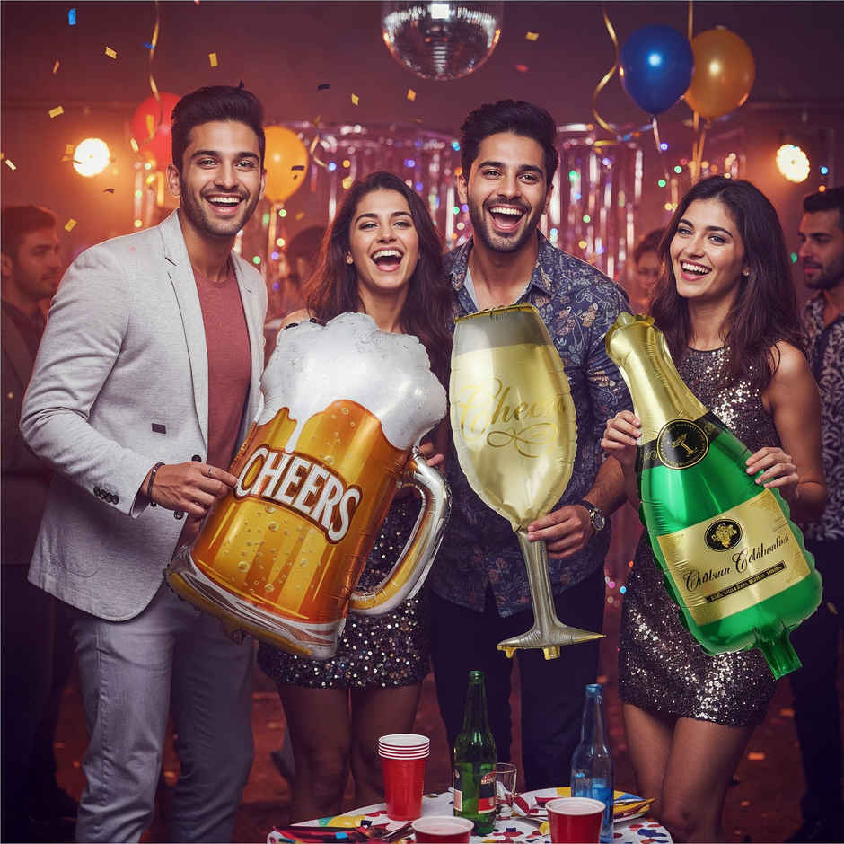 Champagne Bottle Balloon | Birthday Decoration | Party Needs | Assorted | Propcon