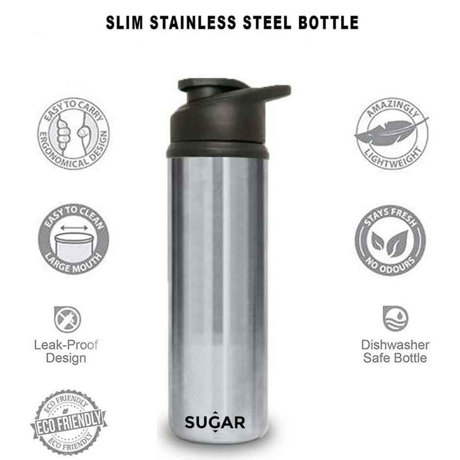 Sugar Homeware Stainless Steel Drinker Bottle | Silver | 800 ml