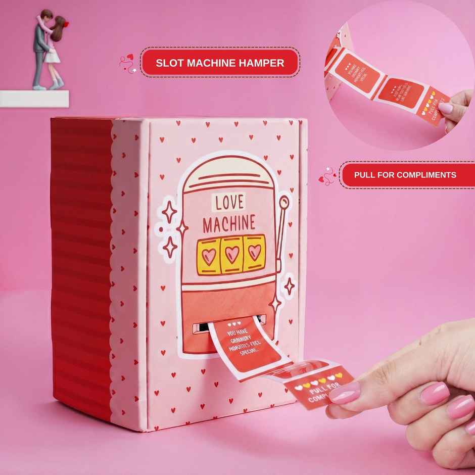 Pull for Compliments Hamper - Interactive Slot Machine Box with 5 Heartfelt Gifts | Oye Happy