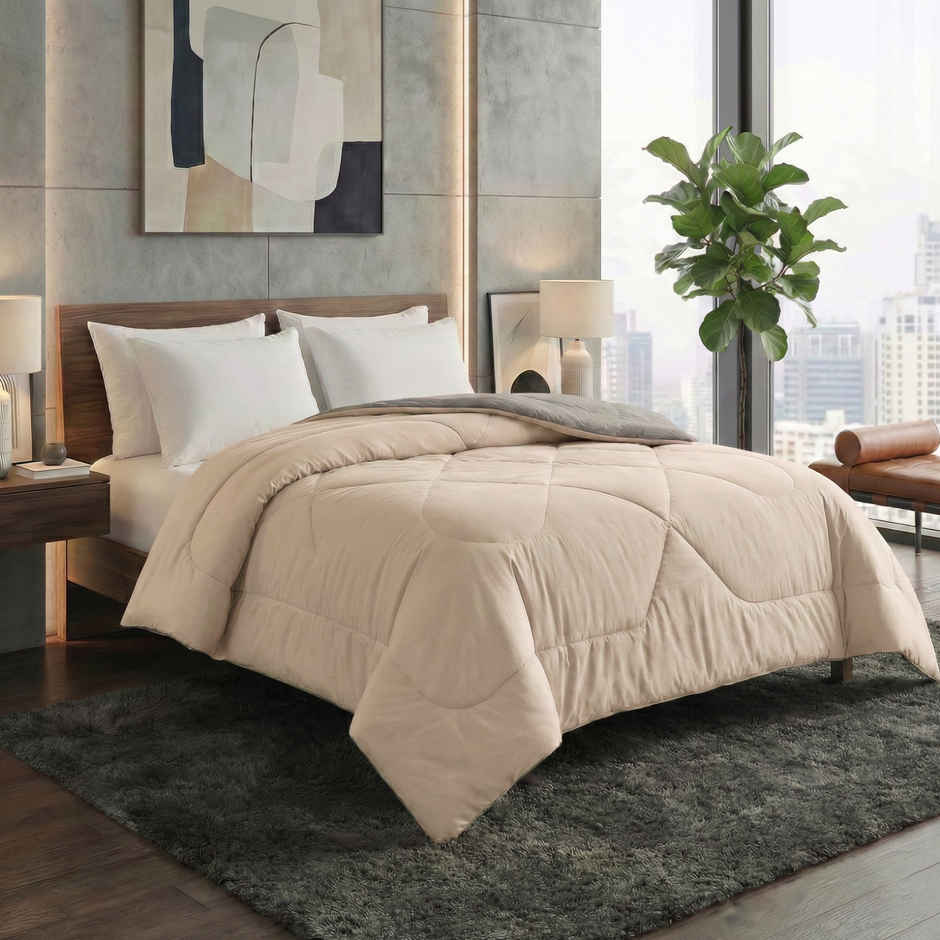 Dream Living Brown Solid Reversible Double Bed AC Comforter 220 x 230 cm