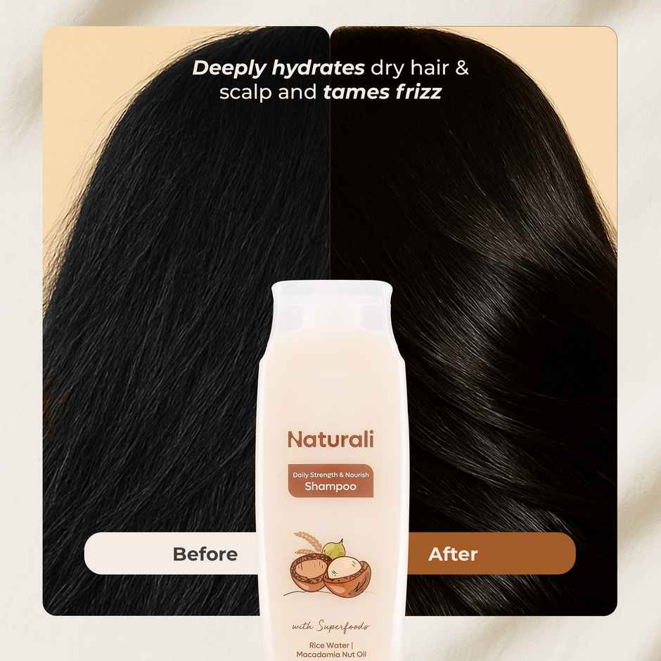 Naturali Daily Strength & Nourish Shampoo|2X Strength & Nourishment|Shampoo for frizzy hair