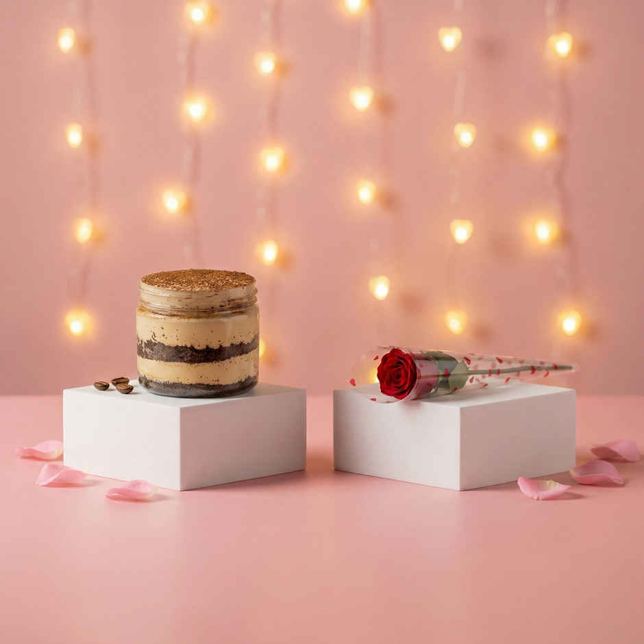 Tiramisu + Single Stem Rose