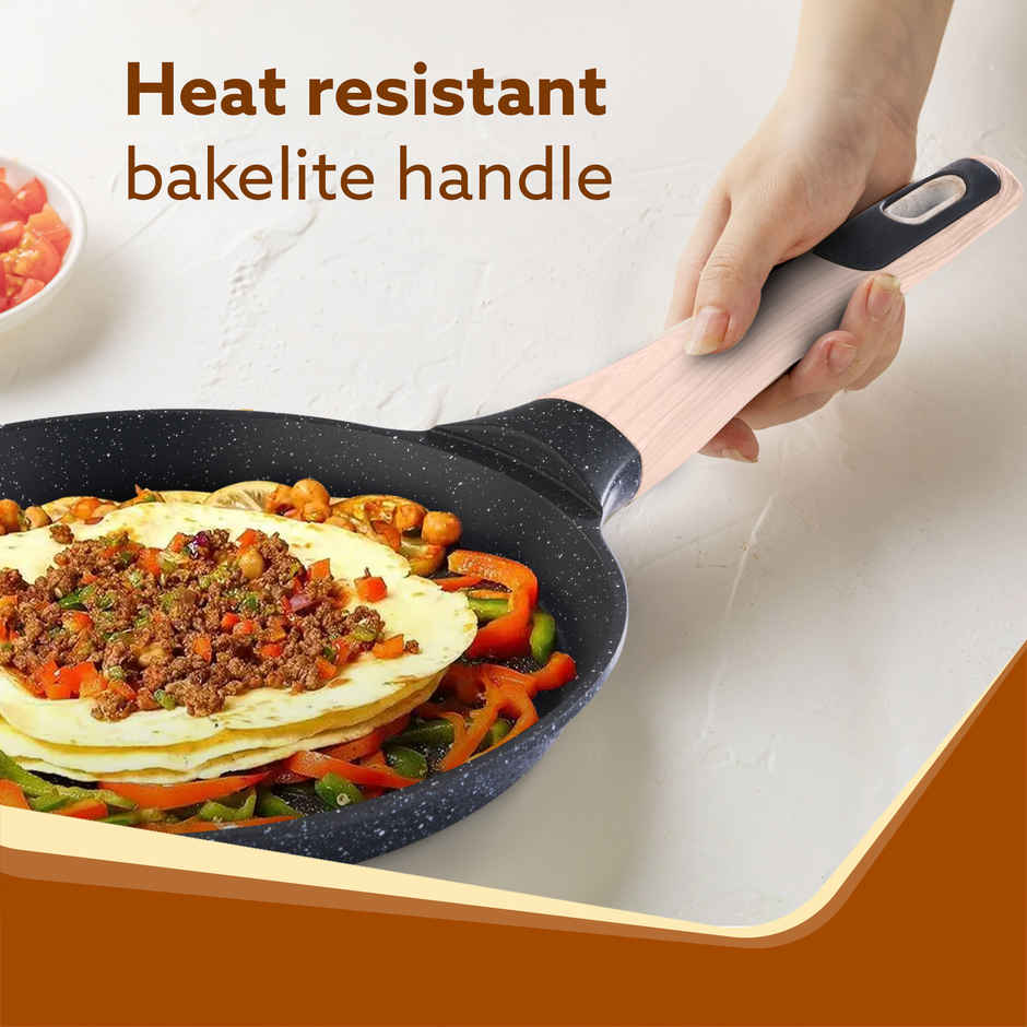 Agaro Imperial Granite Non Stick Tawa | Cast Aluminium Body, Gas & Induction Compatible - 24 cm