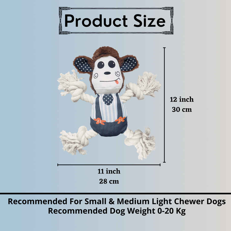 Foodie Puppies Monkey Plush Squeaky Dog Toy
