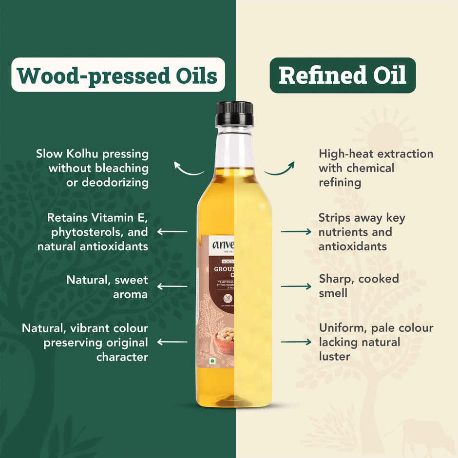 Anveshan Groundnut (Peanut) Wood Pressed Oil | Healthy Cooking Oil