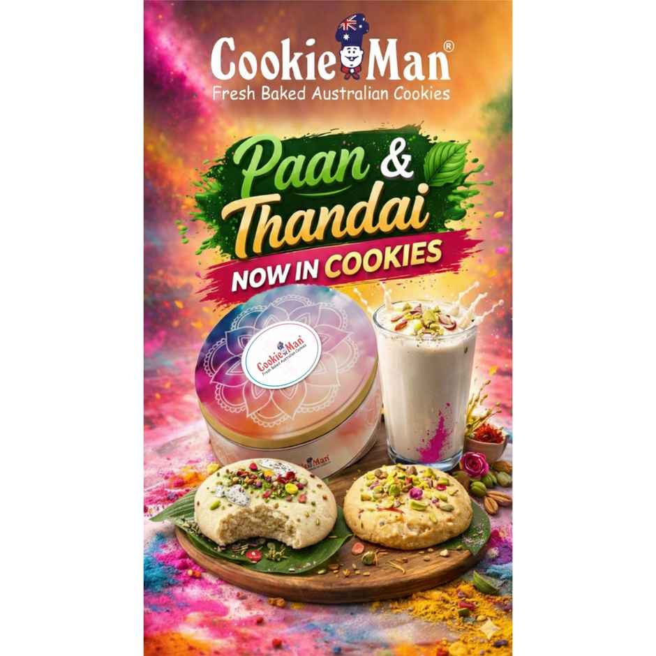 Cookie Man Celebration Festive Gift Tin | Paan & Thandai Cookies Assortment