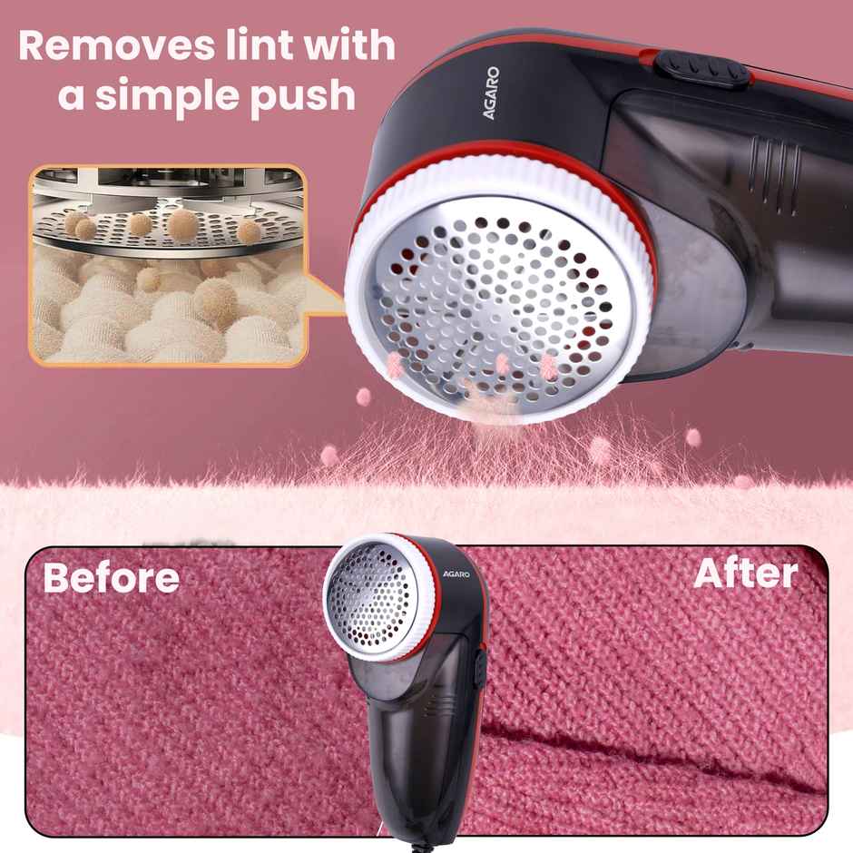 AGARO Elite Lint Remover with Cord, for Woolen Sweaters Jackets &Pill Remover from Carpets, Curtains