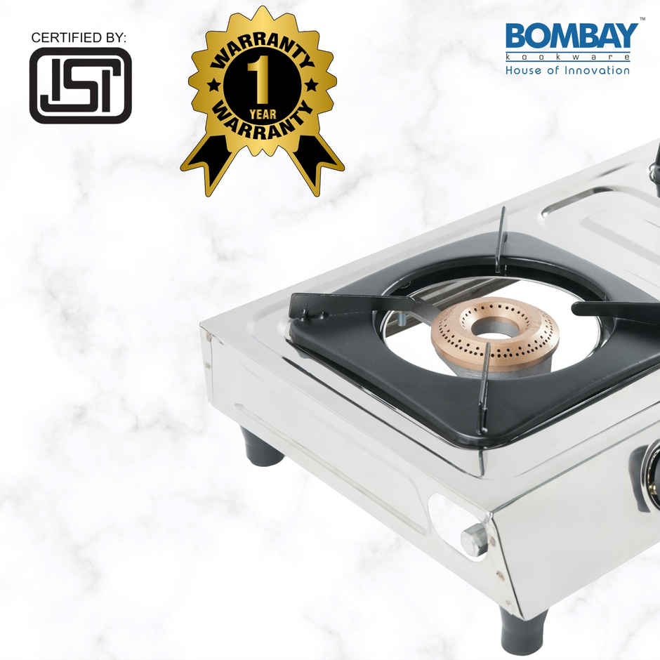 Bombay Kookware Gas stove 2 burner Steel Top