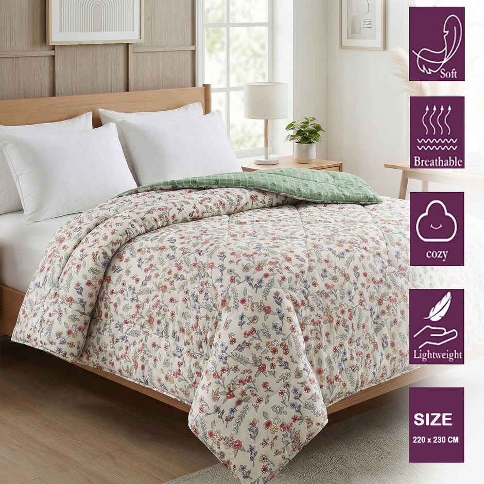Dream Living Printed Reversible Double Bed AC Comforter 220 x 230 cm