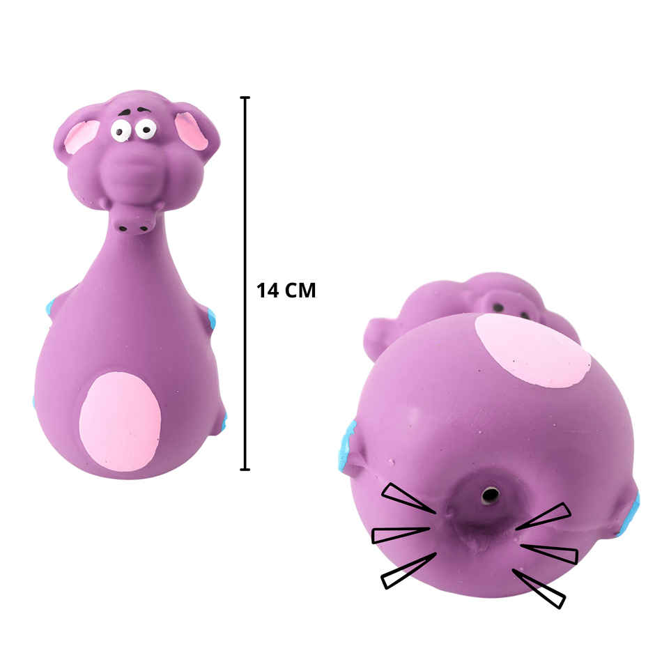Foodie Puppies Latex Purple Elephant Dog Toy | 14cm