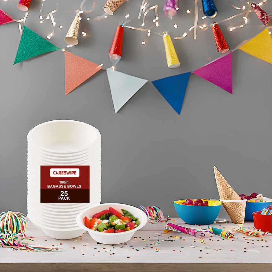 Disposable Paper Bowl | 180 ml | Pack of 25 | Careswipe