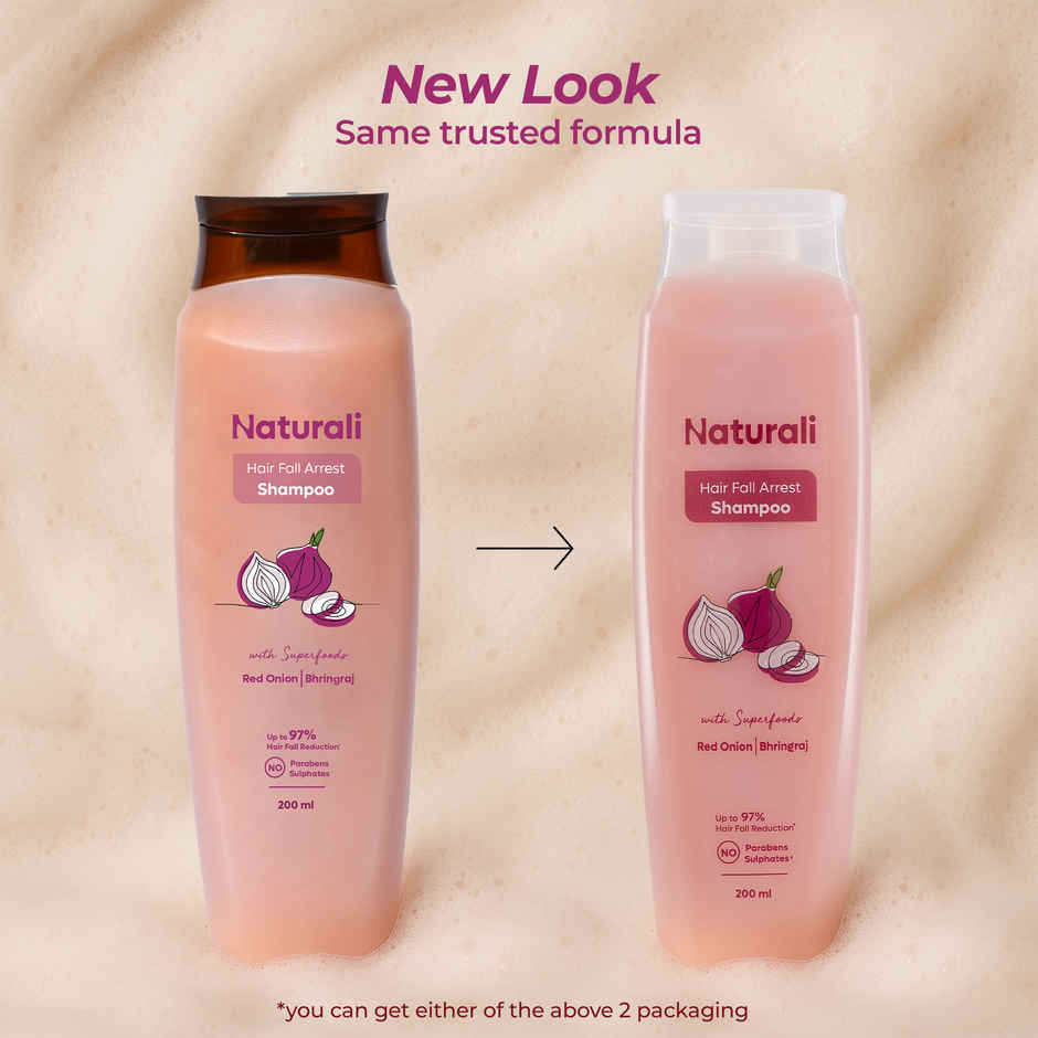 Naturali Hairfall Arrest Shampoo With Red Onion & Bhringraj|Sulphate free|Hair fall control
