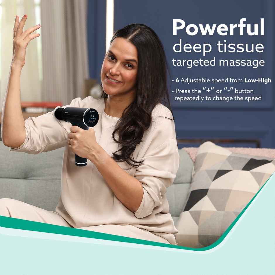 Agaro Galaxy Gun Massager, 4 Heads, 6 Speed,Percussion Muscle Massager For Full Body Pain Relief