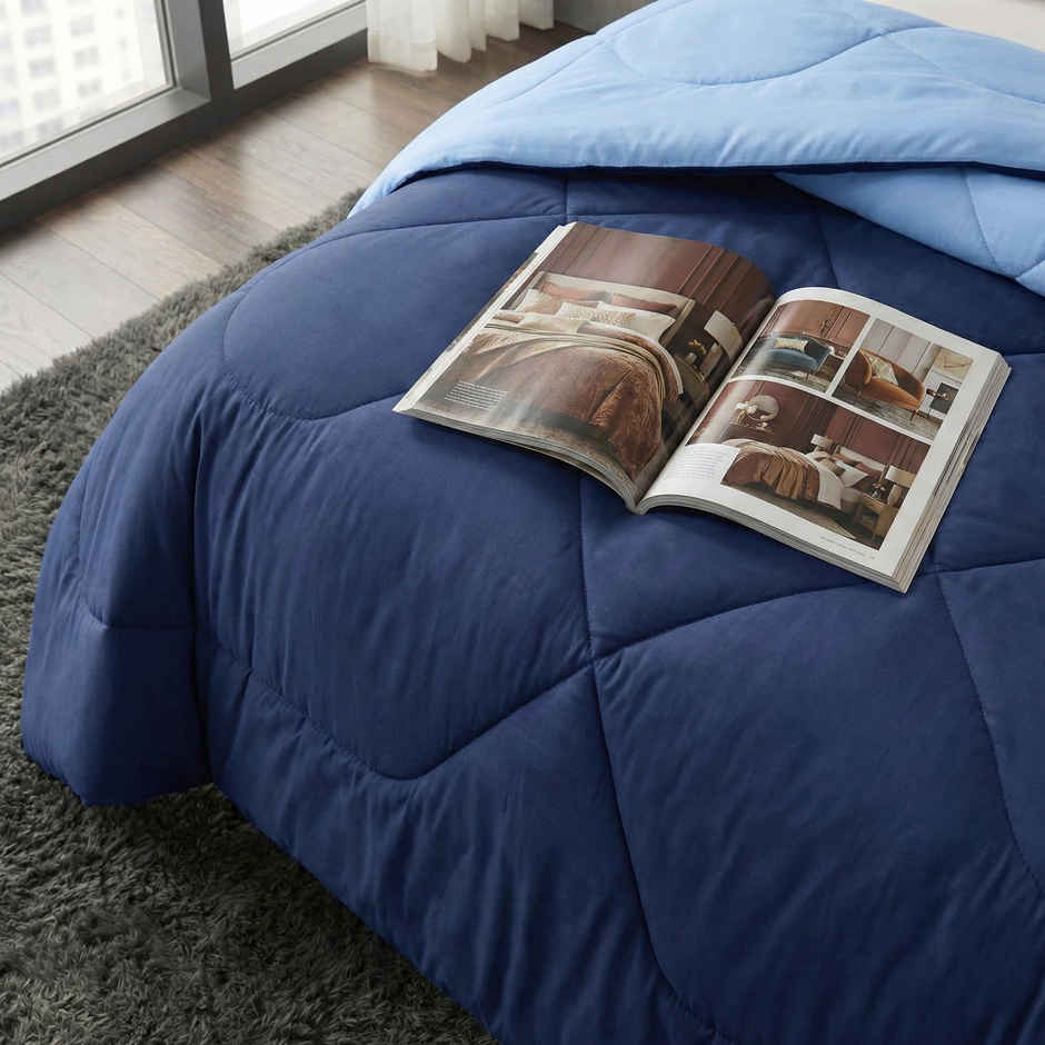 Dream Living Navy Solid Reversible Double Bed AC Comforter 220 x 230 cm
