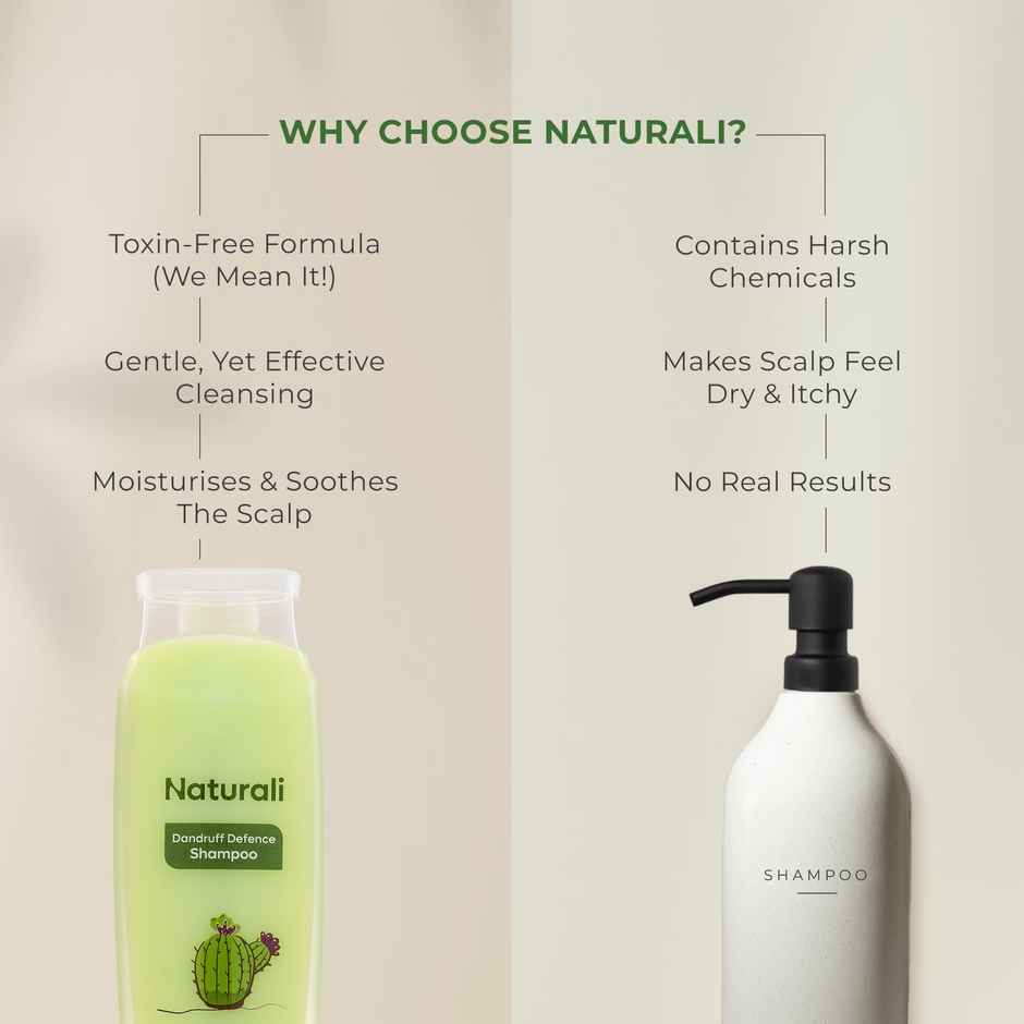 Naturali Dandruff Defence Shampoo With Tea Tree oil| Non drying For Men & Women|Sulphate free