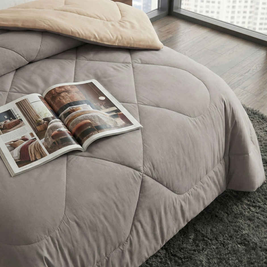 Dream Living Brown Solid Reversible Double Bed AC Comforter 220 x 230 cm
