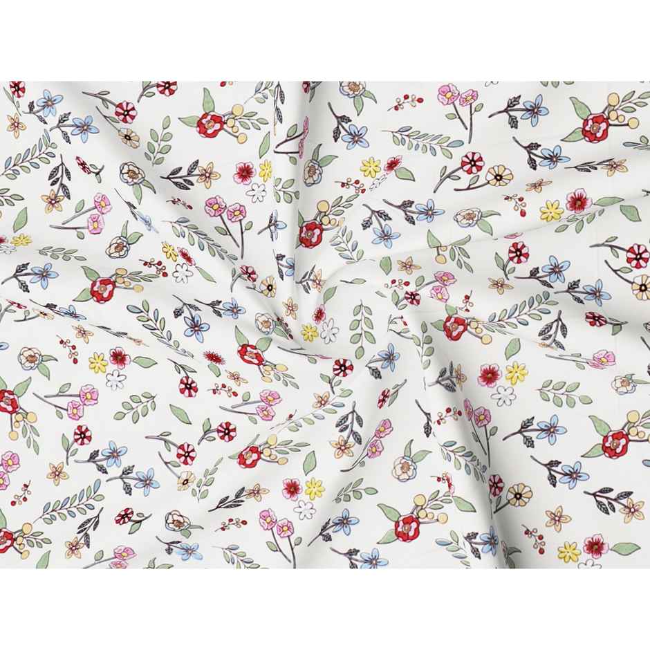 Dream Living King Size Uphar 135 GSM Bedsheet | With 2 Pillow Covers | White & Green | 108 x 108 in