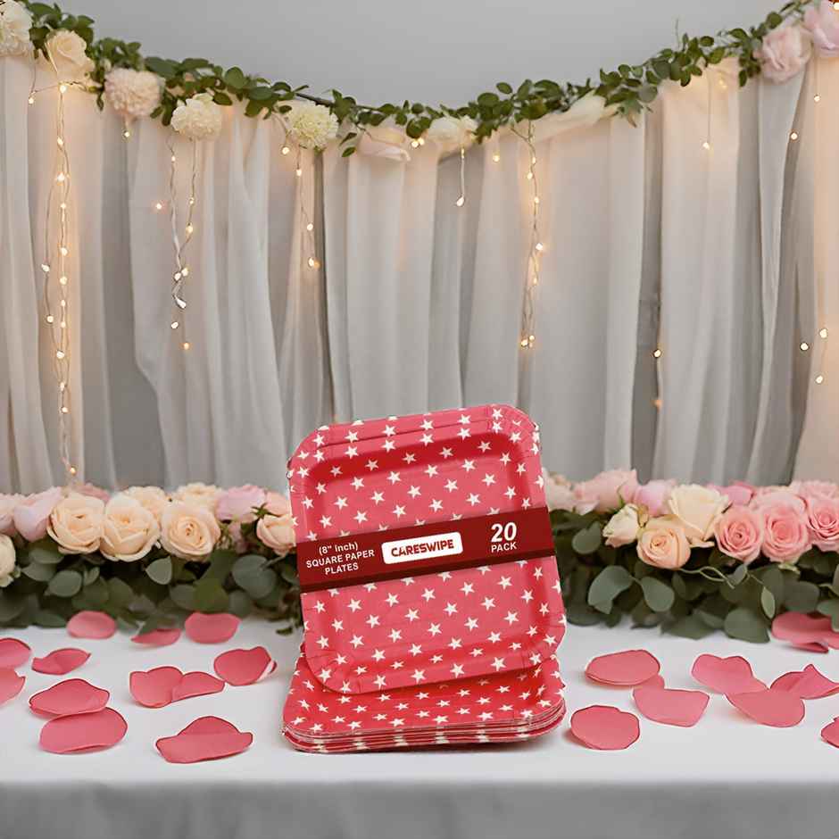 Red Polka Dot Plate | 8 inch | 20 pcs | Careswipe