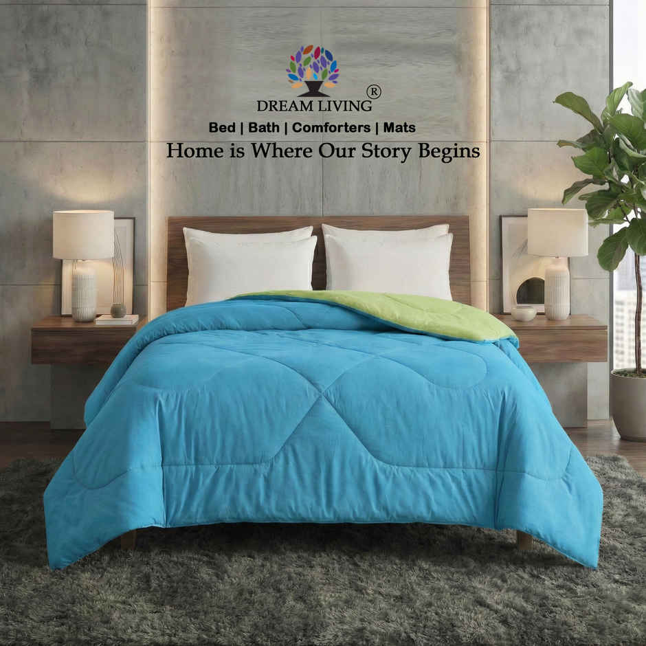 Dream Living Aqua Solid Reversible Double Bed AC Comforter 220 x 230 cm