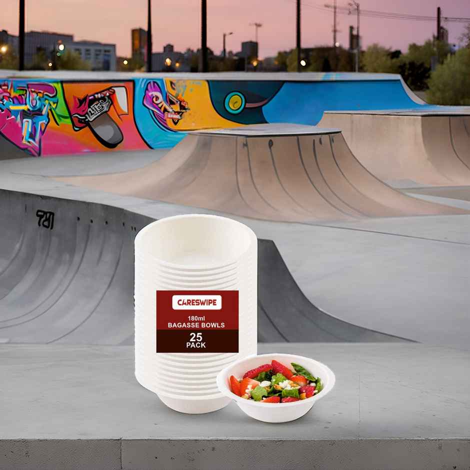 Disposable Paper Bowl | 180 ml | Pack of 25 | Careswipe
