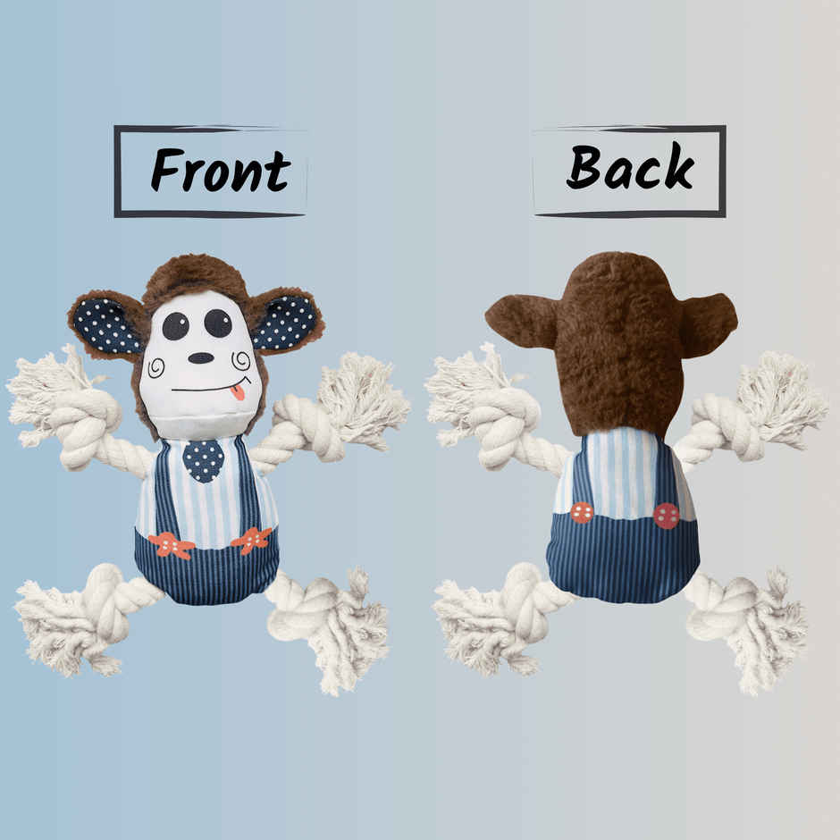 Foodie Puppies Monkey Plush Squeaky Dog Toy