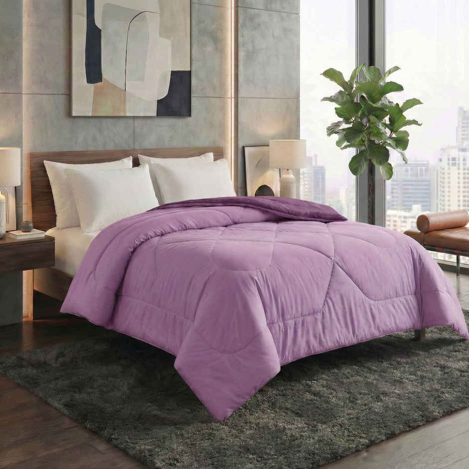 Dream Living Lavender Solid Reversible Double Bed AC Comforter 220 x 230 cm